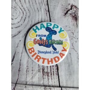 Happy Birthday Goofy Kitchen Disneyland Button Pin Souvenir Collectible